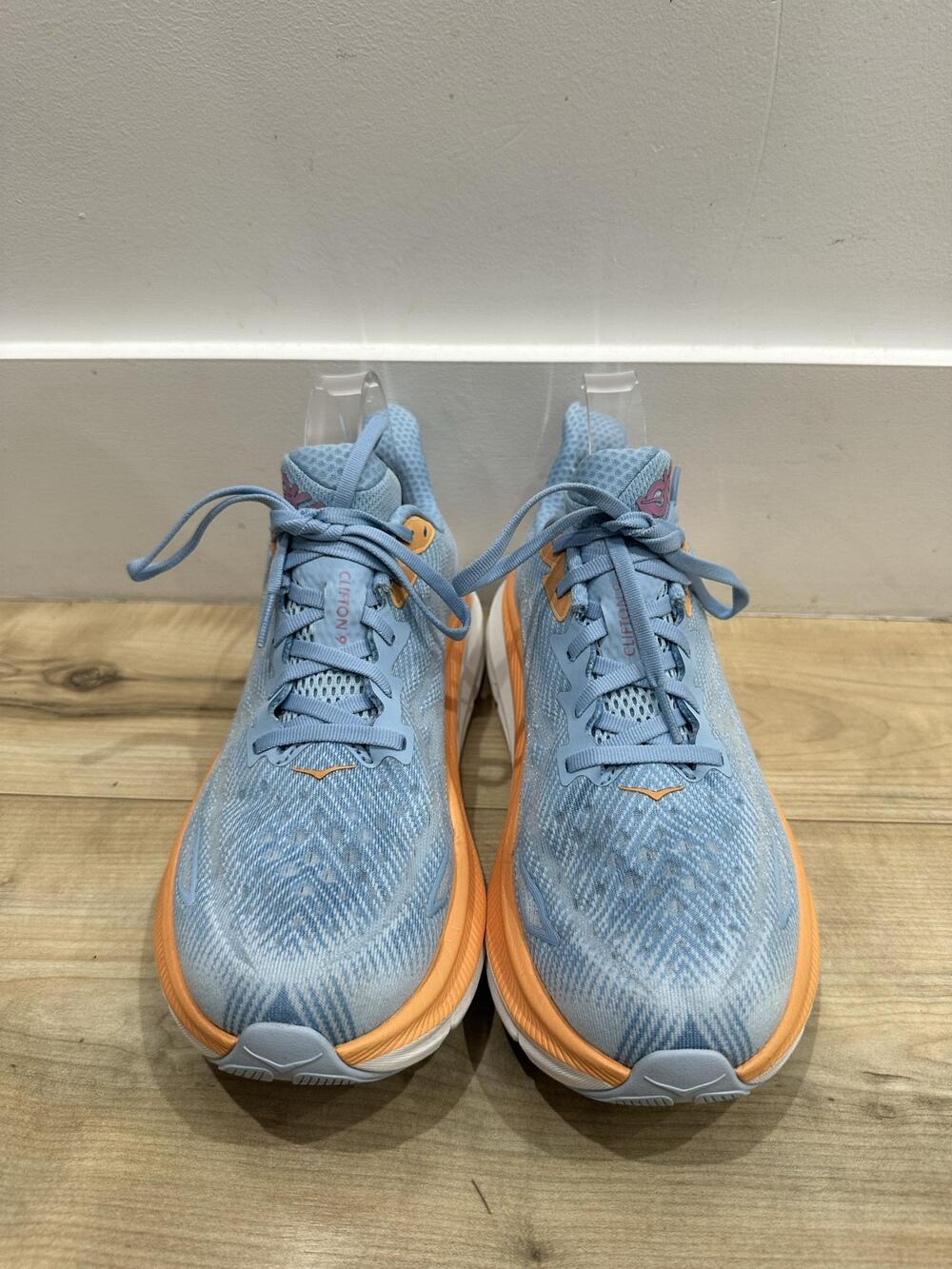 Hoka One One Clifton 9 Shoes Womens Size 10 Blue Mesh Cushioned Running Sneakers